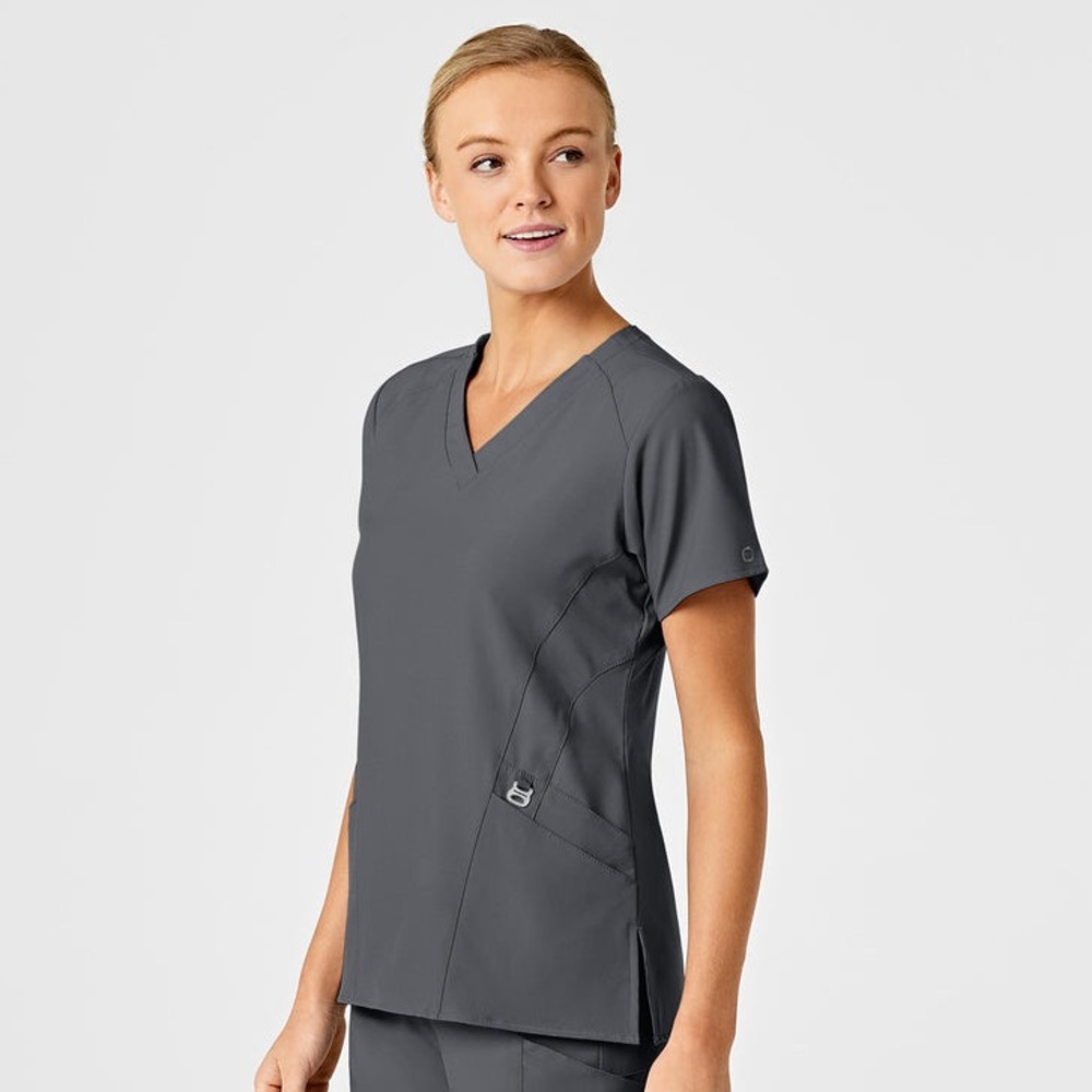 Wonder wink W123 womens stylized v-neck scrub top
